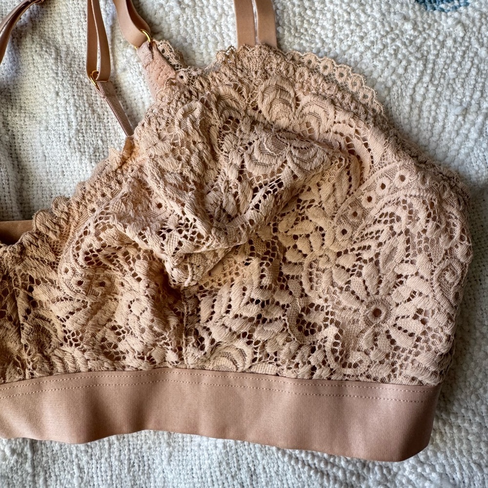 NWT Aerie Lace Bralette in Soft Brown Size XL - Picture 3 of 8